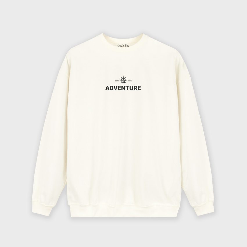 Buzo para hombre negro estampado atrás ADVENTURE