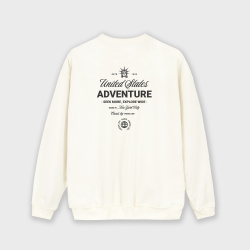 Buzo para hombre negro estampado atrás ADVENTURE