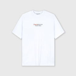 Camiseta blanca regular con estampado atrás ROMANCE