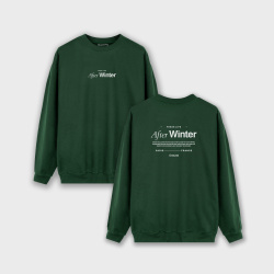 Buzo para hombre verde estampado atrás AFTER WINTER