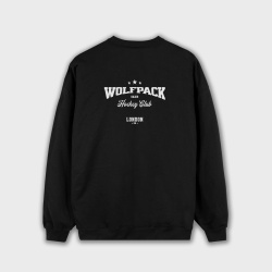 Buzo para hombre negro estampado atrás WOLFPACK