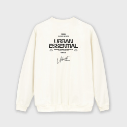 Buzo para hombre negro estampado atrás URBAN