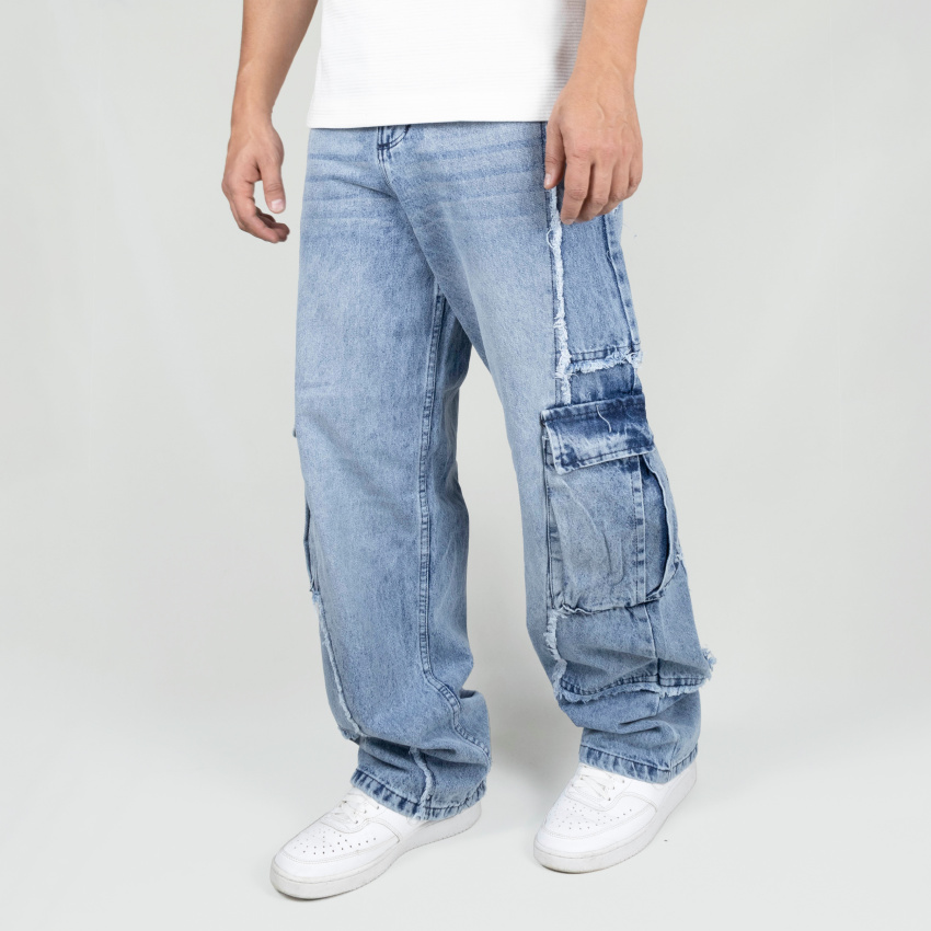 Jean baggy para hombre azul