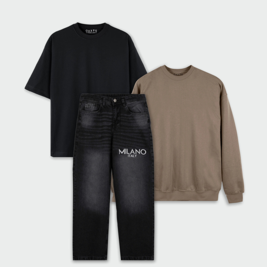 Full combo de buzo con camiseta oversize y jean