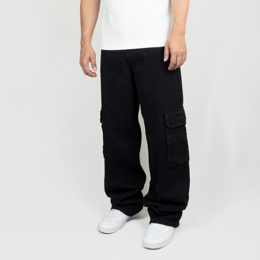 Jean baggy para hombre negro