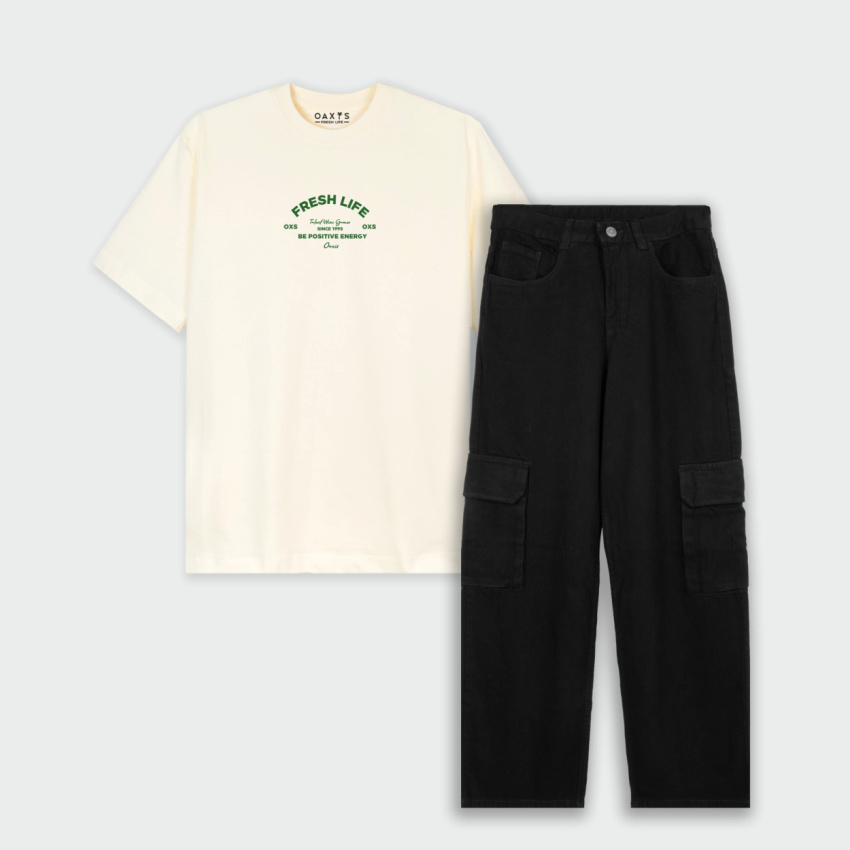 Combo de regular fit y jean estampado