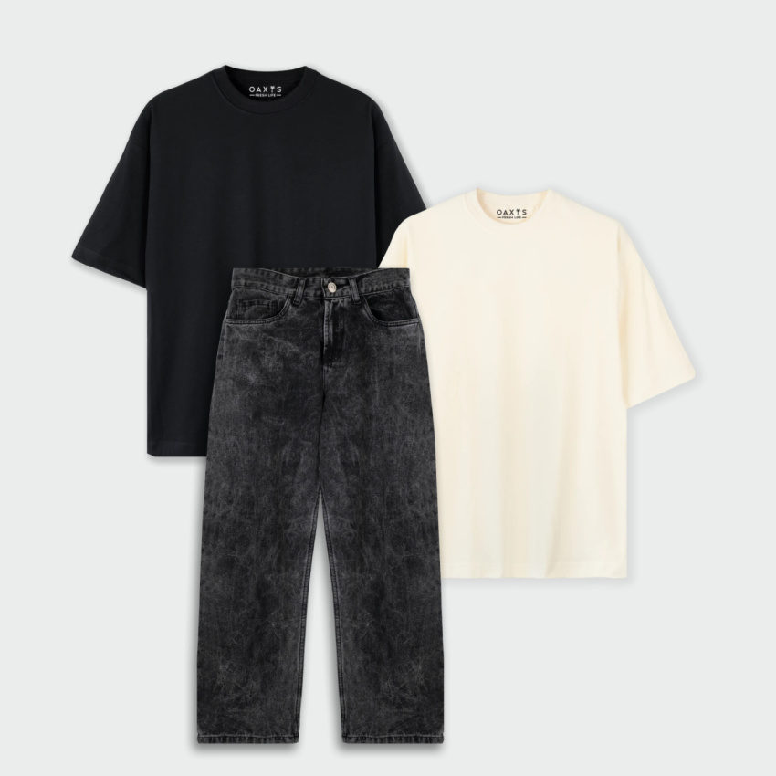 Full combo de 2 camisetas oversize y jean