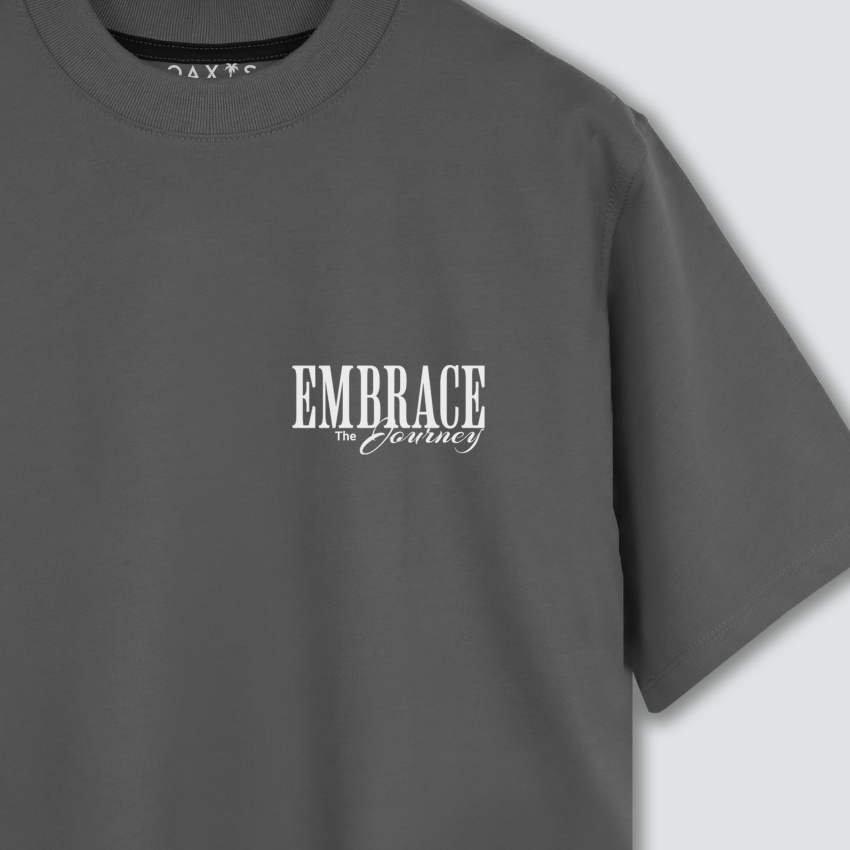 Camiseta oversize premium gris oscuro EMBRACE