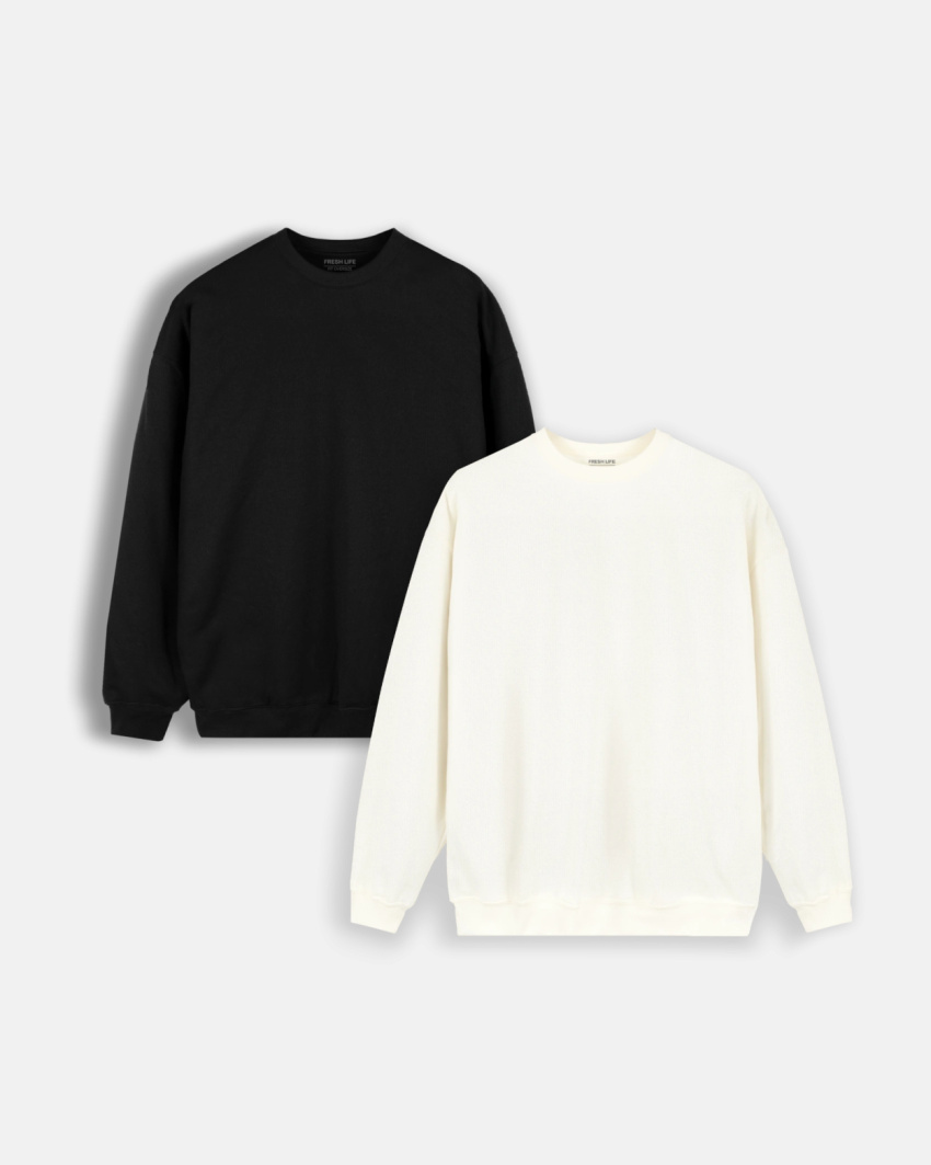 Combo de 2 buzos cuello redondo básicos 